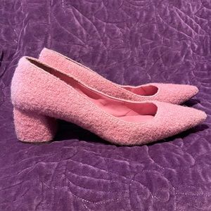 Pink fuzzy Kate Spade NY heels
